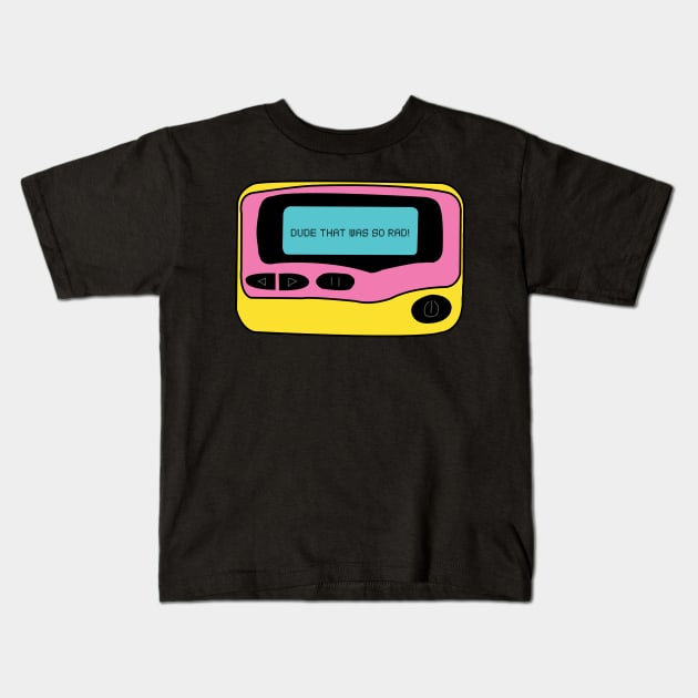 90s Nostalgia Pager Beeper Kids T-Shirt by NostalgiaUltra